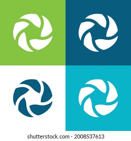Bread Bagels Flat four color minimal icon set