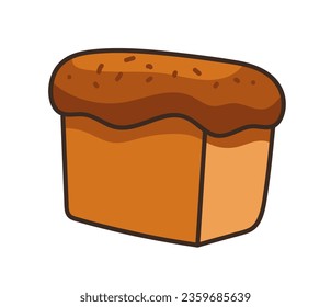 Bread baguette bun wheat isolated concept. Vector flat graphic design illustration