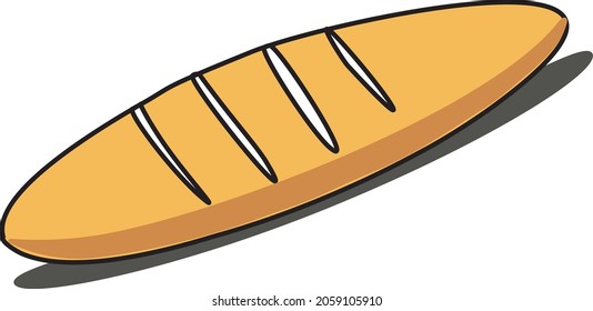 A bread baguette cab be used for graphic design about food and drink, breakfast time or anything.