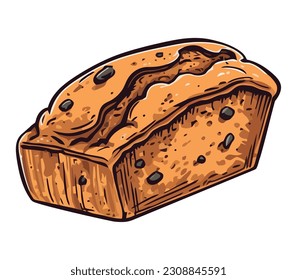 bread baked with love over white