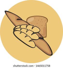 Bread, Bakery badge, logo icon modern style vector.  design elements isolated on white background 