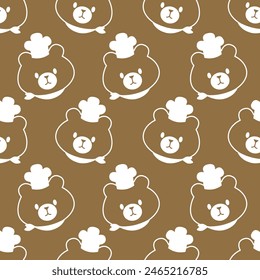 Bread bakery bear shop seamless pattern