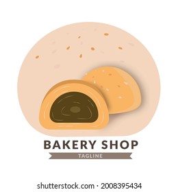 Bread, bakery with chocolate icon.  Logo design, Vector illustration