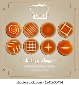 Bread , Bakery collection with background