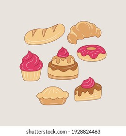 Bread and Bakery colored line icon, simple Baking vector illustration 