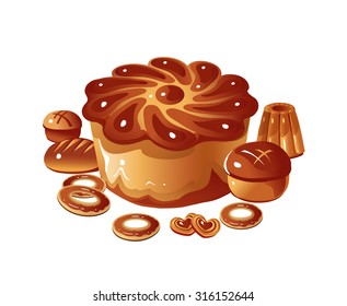 Bread. Bakery. Culinary product. Vector illustration. 