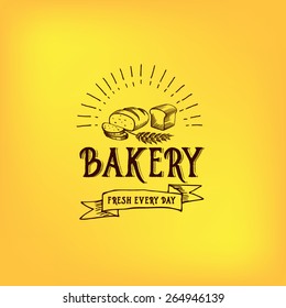 Bread and bakery design. Sketch, doodle vector.