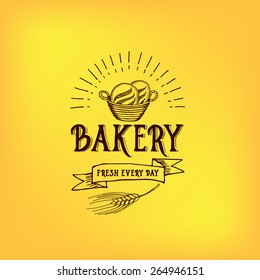 Bread and bakery design. Sketch, doodle vector.