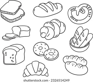Bread bakery dessert cafe drawing