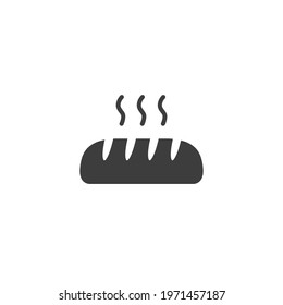 Bread bakery glyph icon. Simple solid style. Hot, loaf, sweet, kitchen, restaurant concept. Vector illustration isolated on white background. EPS 10