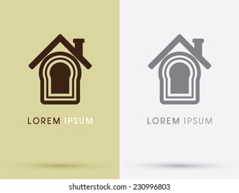 Bread bakery home icon logo, Vector