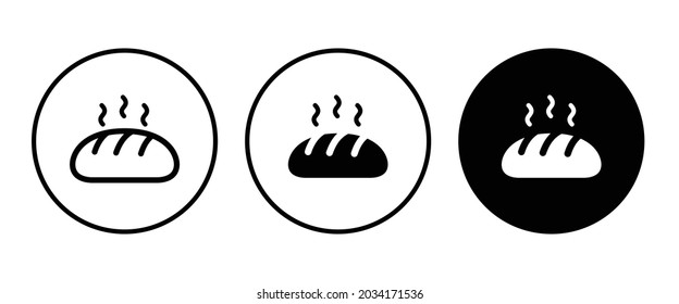 bread Bakery icon button, vector, sign, symbol, logo, illustration, editable stroke, flat design style isolated on white