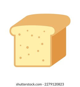 Bread, bakery icon. Fresh wheat bread isolated on white background. Vector illustration.