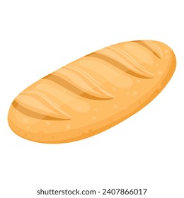 Bread, bakery icon, fresh wheat bread. Vector isolated on a white background