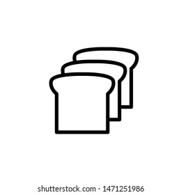 Bread Bakery Icon , Kitchen Template Logo Design Emblem Isolated Illustration , Outline Solid Background White
