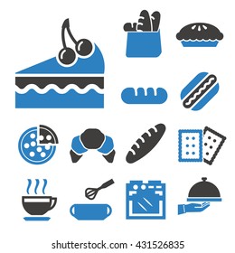 bread, bakery icon set