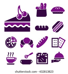 bread, bakery icon set