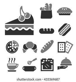 bread, bakery icon set