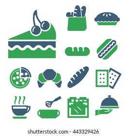bread, bakery icon set