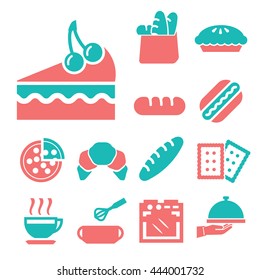 bread, bakery icon set