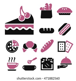 bread, bakery icon set