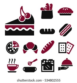 bread, bakery icon set