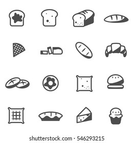 bread bakery icon set vector