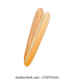Bread, bakery icon, sliced fresh wheat bread isolated on white background in EPS10