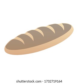 Bread, bakery icon, sliced fresh wheat bread isolated on white background in EPS10