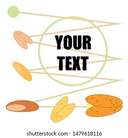 Bread, bakery icons, sliced fresh wheat bread. Vector background.