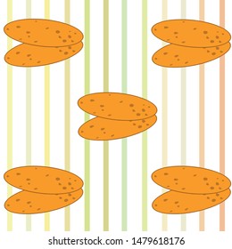 Bread, bakery icons, sliced fresh wheat bread. Vector background.