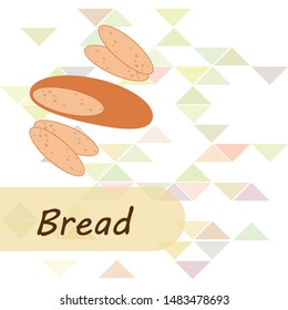 Bread, bakery icons, sliced fresh wheat bread. Vector background.