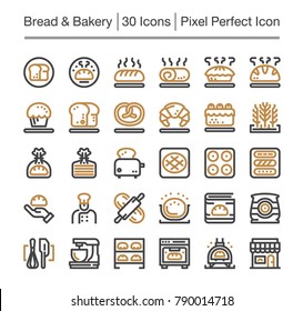 bread and bakery line icon,editable stroke,pixel perfect icon