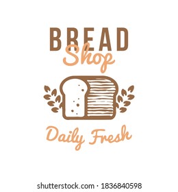 bread bakery logo, symbol, label, badge vector whit wheat ornament. Editable file. Flat color style