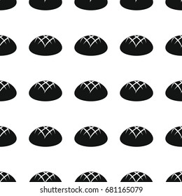 Bread bakery product black simple silhouette vector seamless pattern, silhouette stylish texture. Repeating bread seamless pattern background for bakery design