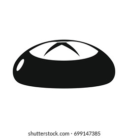 Bread bakery product in black simple silhouette style icons vector illustration for design and web isolated on white background. Bread bakery product vector object for labels and logo