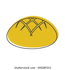 Bread bakery product in doodle style icons vector illustration for design and web isolated on white background. bakery product vector object for labels and logo