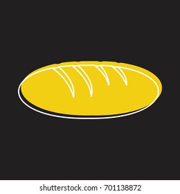 Bread bakery product in doodle style icons vector illustration for design and web  on black background. Bakery bread product vector object for labels and logo