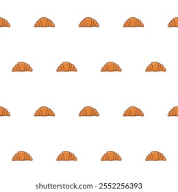 Bread bakery Product Seamless Pattern background. Doodle Bread Symbol Isolated on White. Textile Fabric Swatch. 