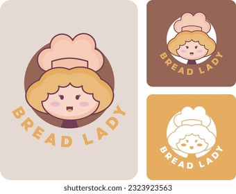 bread bakery shop girl character vector