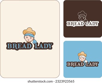 bread bakery shop girl character vector