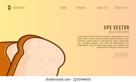 Bread Bakery Web Design Abstract Background EPS 10 Vector For Website, Landing Page, Home Page, Web Page