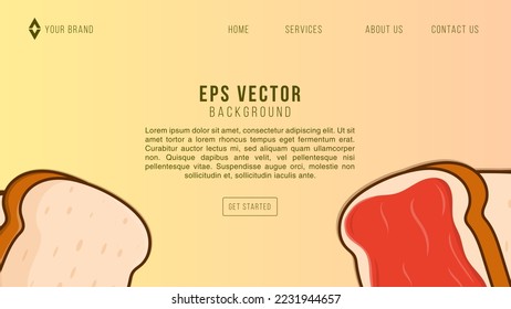 Bread Bakery Web Design Abstract Background EPS 10 Vector For Website, Landing Page, Home Page, Web Page