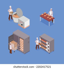 Bread Baking Industrial Process isometric 3d 