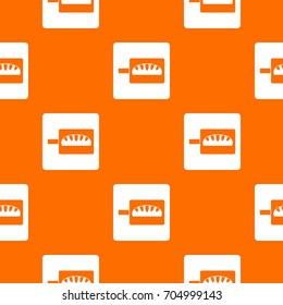 Bread baking pattern repeat seamless in orange color for any design. Vector geometric illustration