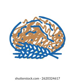 pão cevada orelha ícone doodle esboço vetor. pão cevada orelha sinal. símbolo isolado ilustração