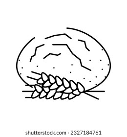 bread barley ear line icon vector. bread barley ear sign. isolated contour symbol black illustration