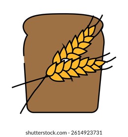 bread barley ear line icon vector. bread barley ear sign. isolated symbol illustration