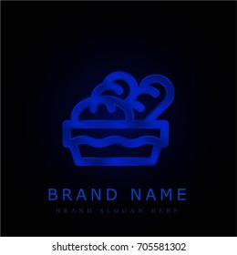 Bread Basket blue chromium metallic logo
