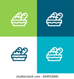 Bread Basket green and blue material color minimal icon or logo design